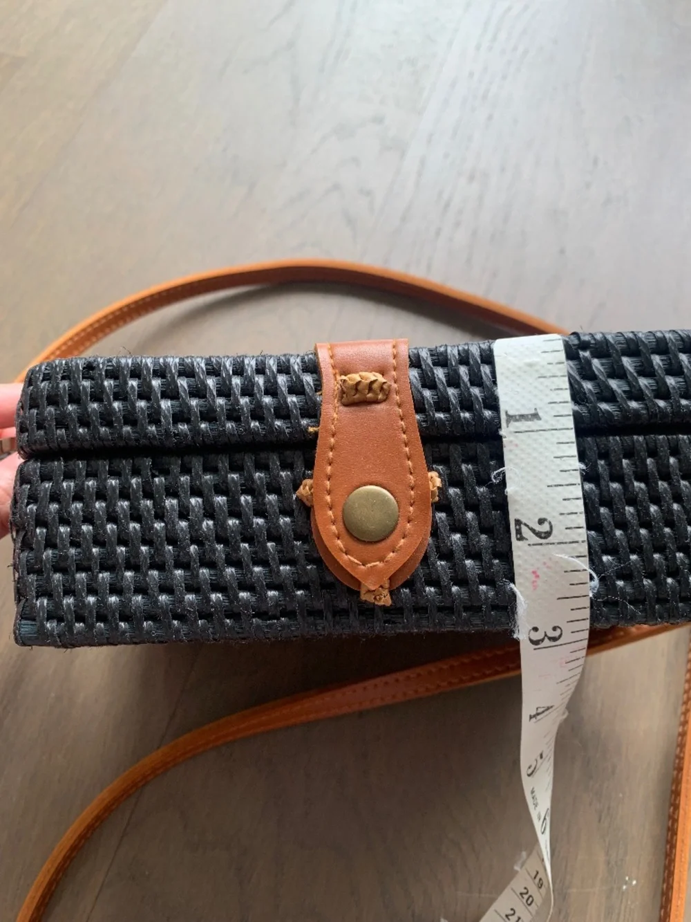 Anthropologie Boxy Rattan Crossbody Bag - Picture 14 of 16